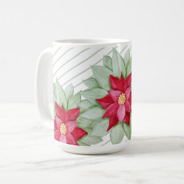 Rode kerst Poinsettia Waterverf met de hand geschi Koffiemok