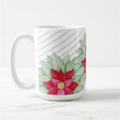 Rode kerst Poinsettia Waterverf met de hand geschi Koffiemok (Links)
