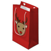 Rode Kerst Rendier Cadeautas (Voorkant Gekanteld)