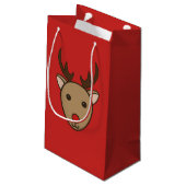 Rode Kerst Rendier Cadeautas (Achterkant Gekanteld)