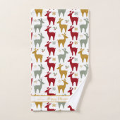 Rode Kerst Rendieren Patroon#12 ID1009 Bad Handdoek (Handdoek)