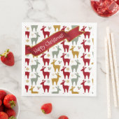 Rode Kerst Rendieren Patroon#12 ID1009 Servet (Insitu)