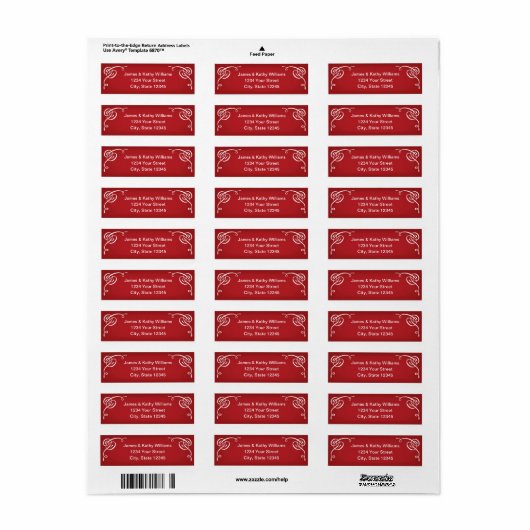 Rode Kerst retour adres label Stickers (Full Sheet)