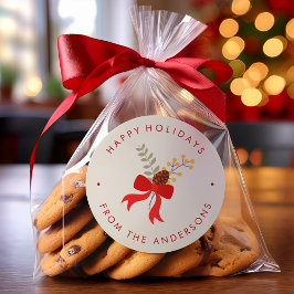 Rode kerst ronde sticker