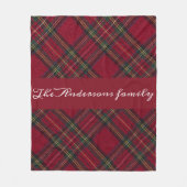 Rode Kerst ruit familienaam Fleece Deken (Voorkant)