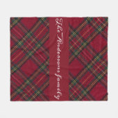 Rode Kerst ruit familienaam Fleece Deken (Voorkant (Horizontaal))