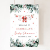 Rode Kerst Santa Baby Baby shower Welkomstbord Poster
