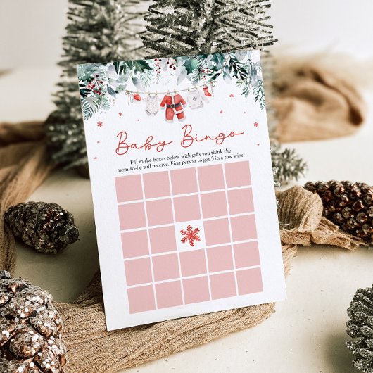Rode Kerst Santa Baby Bingo Baby shower Spel Kaart