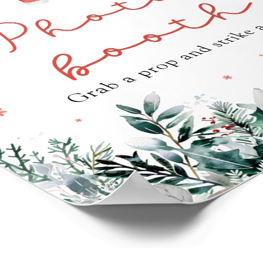 Rode Kerst Santa Baby shower Photo Booth Sign Poster (Hoek)