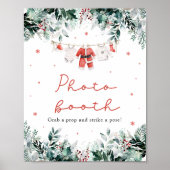 Rode Kerst Santa Baby shower Photo Booth Sign Poster (Voorkant)