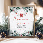 Rode Kerst Santa Babykleding Momosa Bar Sign Poster