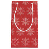 Rode kerst, seizoensgebonden sneeuwkunst klein cadeauzakje (Voorkant)