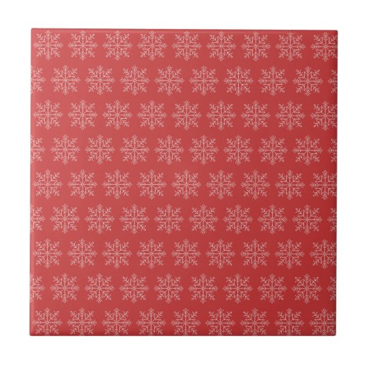 Rode kerst, seizoensgebonden sneeuwkunst tegeltje (Voorkant)