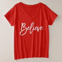 Rode kerst-shirts voor vrouwen plus size Geloof