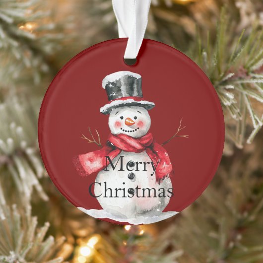 Rode Kerst Sneeuwman Kerstman Ornament (Boom)