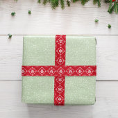 Rode Kerst Sneeuwvlok Patroon Eenvoudig Satijnen Lint