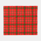 Rode Kerst-Tartanruitpatroonontwerp  Fleece Deken (Voorkant (Horizontaal))