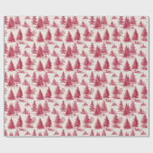 Rode Kerst toile Cadeaupapier (Vlak)