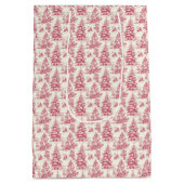 Rode Kerst toile cadeaupapier Medium Cadeauzakje (Achterkant)