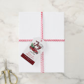 Rode Kerst Truck Bundel van Joy Baby shower Cadeaulabel (Met Touw)