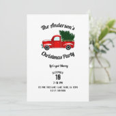 Rode Kerst Truck Rustieke Kerst Vakantie Party Kaart (Staand voorkant)
