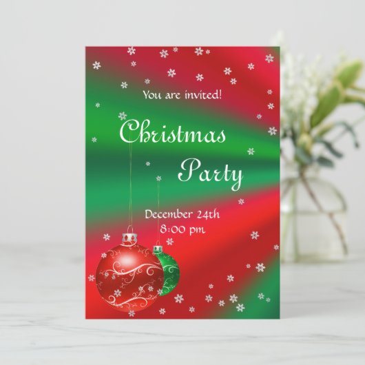 Rode Kerst-uitnodiging Kaart (Staand voorkant)