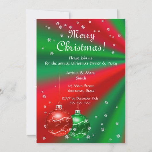 Rode Kerst-uitnodiging Kaart (Achterkant)