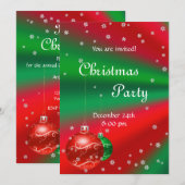 Rode Kerst-uitnodiging Kaart (Voorkant / Achterkant)