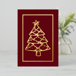 Rode kerst. Vakantiedagen Uw woorden Folie Feestdagenkaart