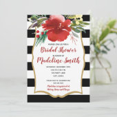 Rode Kerst Waterverf Bloemen Vrijgezellenfeest Kaart (Staand voorkant)