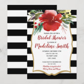 Rode Kerst Waterverf Bloemen Vrijgezellenfeest Kaart (Voorkant / Achterkant)