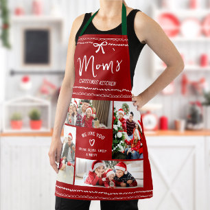 Rode Kerst Wij Houden van Jou Mama Leuke Doodles 4 Schort