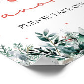 Rode Kerst Winter Schattigee Santa Baby shower Fav Poster (Hoek)