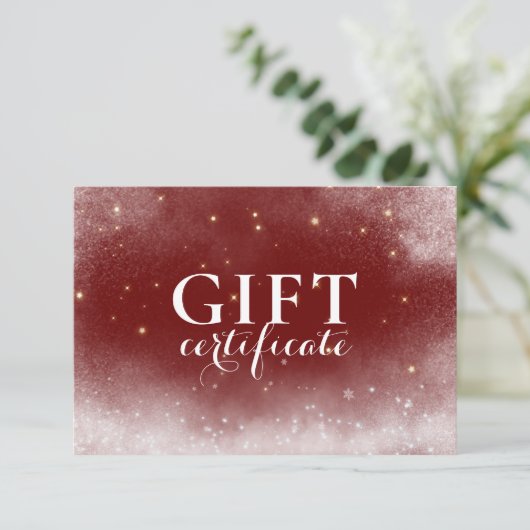 RODE KERST, WINTER, ZAKELIJKE CADEAUBON (Staand voorkant)