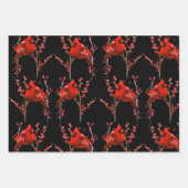 Rode kerst, wintervakantie inpakpapier vel (Voorkant 2)