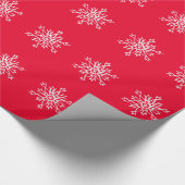 Rode Kerst Witte Sneeuwvlokken Matte Wrapping Pape Cadeaupapier (Hoek)