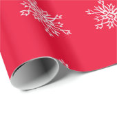 Rode Kerst Witte Sneeuwvlokken Matte Wrapping Pape Cadeaupapier (Rol Hoek)