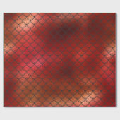 Rode Kerst Zeemeermin Dragon Schalen Cadeaupapier (Vlak)