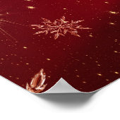 Rode Kerstachtergrond Poster (Hoek)