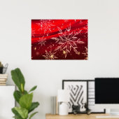 Rode Kerstachtergrond Poster (Thuiskantoor)