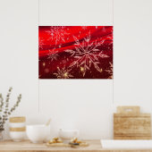 Rode Kerstachtergrond Poster (Keuken)