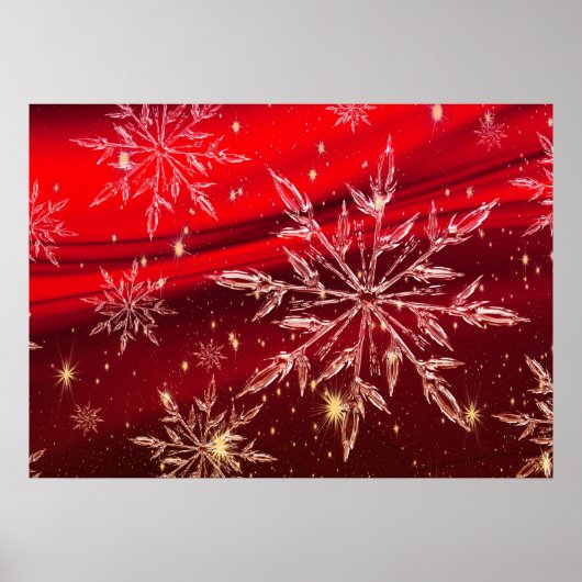 Rode Kerstachtergrond Poster (Voorkant)