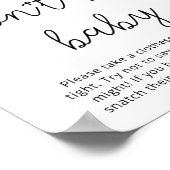 Rode kerstauto Winter zeggen geen baby Poster (Hoek)