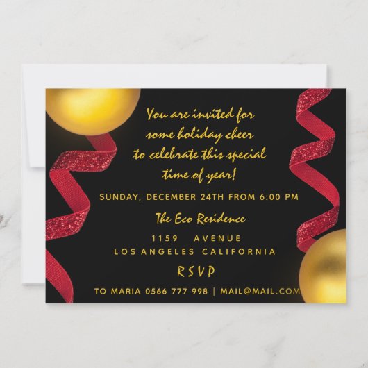 Rode kerstavond diner Witte gouden Notenkraker Kaart (Achterkant)