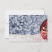 Rode kerstbal, Bokeh Company kerstparty Kaart (Achterkant)