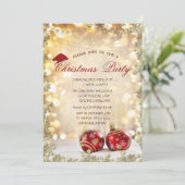 Rode kerstbal, kerstfeest feest kaart (Staand voorkant)