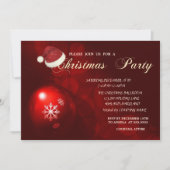 Rode Kerstbal, Kerstman Hoed, Bedrijf Kerstmis Kaart (Voorkant)