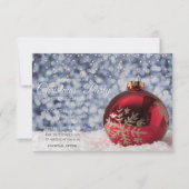 Rode kerstbal, lichte kerst van het Bedrijf Kaart (Voorkant)