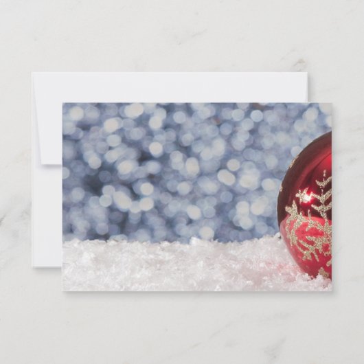 Rode kerstbal, lichte kerst van het Bedrijf Kaart (Achterkant)