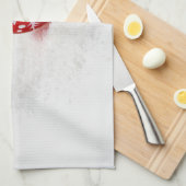 Rode kerstbal met sneeuwvlok theedoek (Quarter Fold)